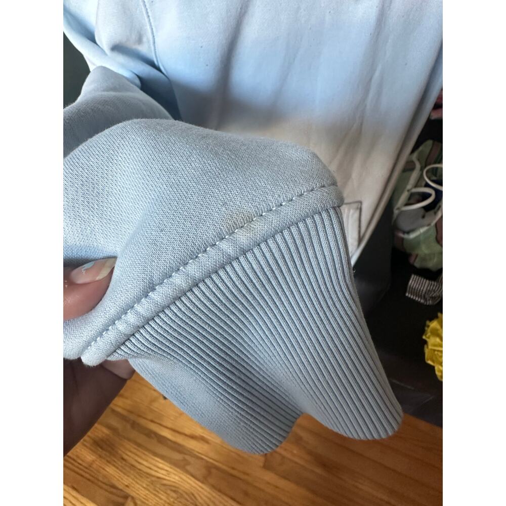 Carhartt Light Blue Graphic Hoodie Womens L Relaxed Fit Streetwear Style - Picture 5 of 13
